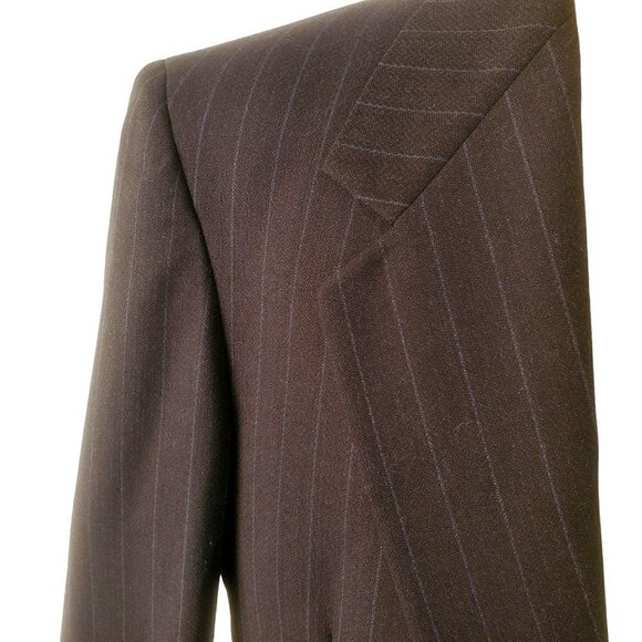 Vintage Ninno Cerutti Bullocks 2 Button Sport Coat Wool Blue Pin Stripe Mens 44R - Picture 10 of 12